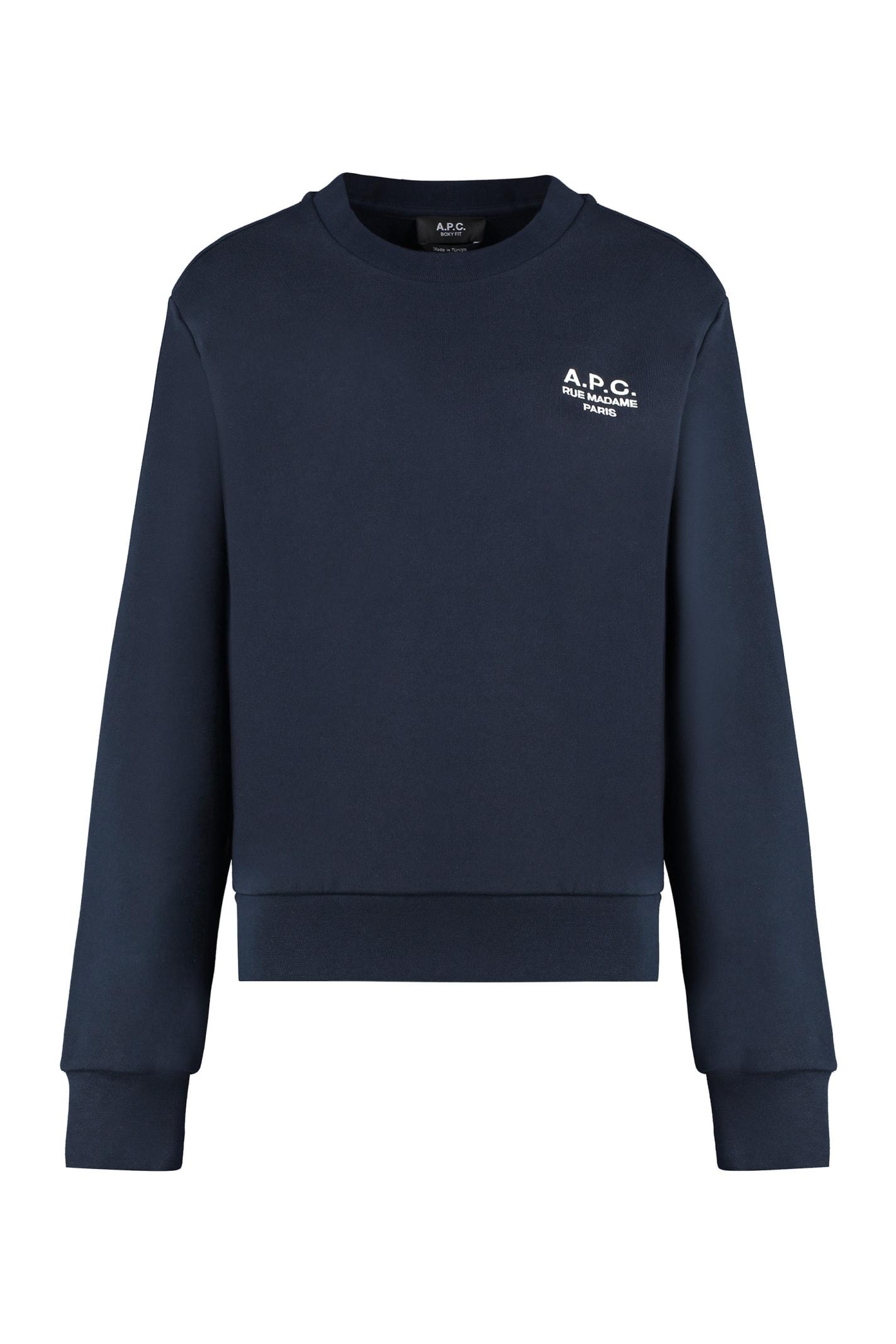 a. p.c. boxy rue madame cotton crew-neck sweatshirt