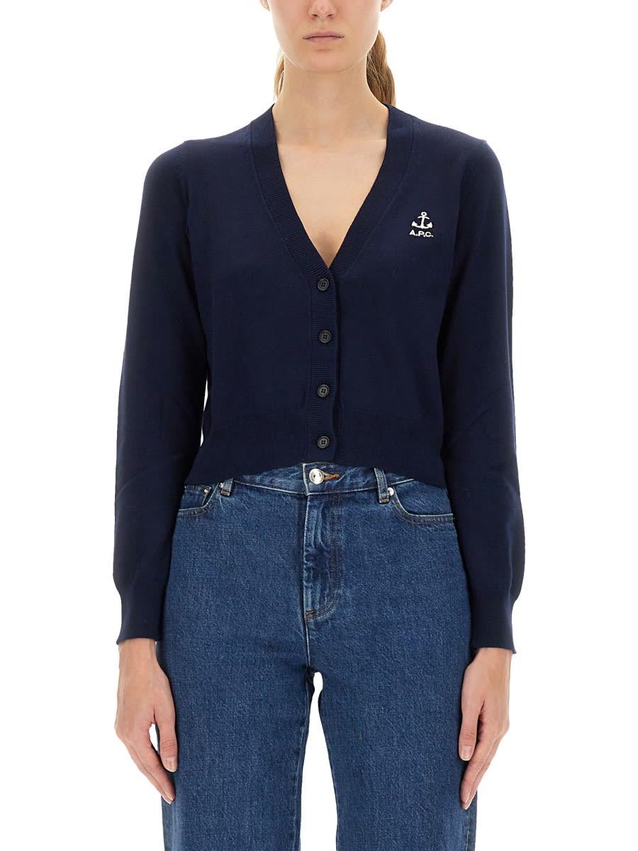 a. p.c. cardigan with embroidered logo
