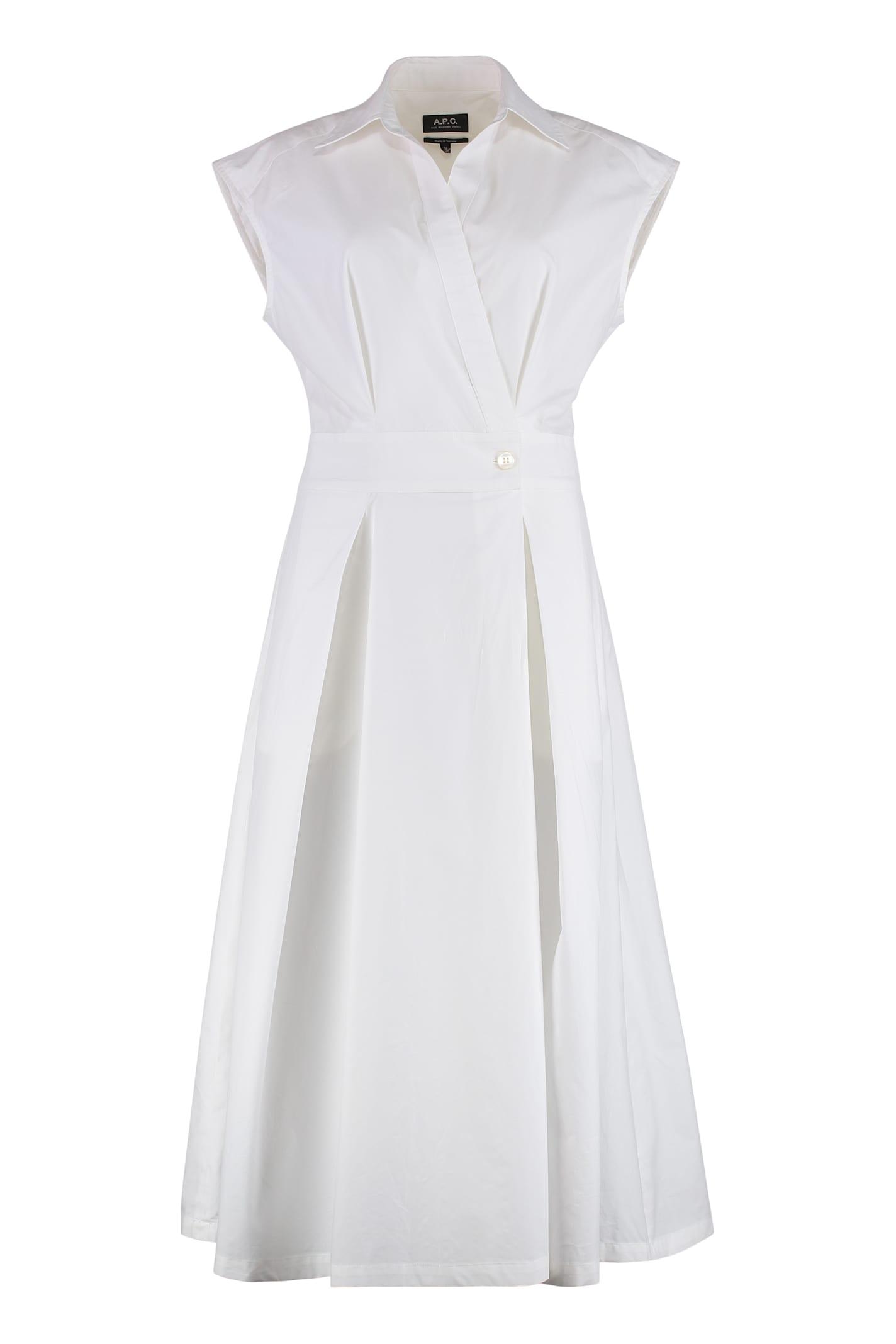 a. p.c. cotton poplin shirtdress