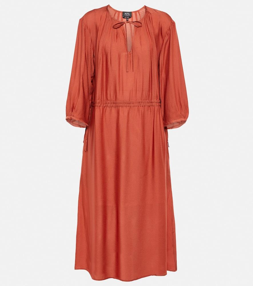 a. p.c. eve pleated jersey midi dress