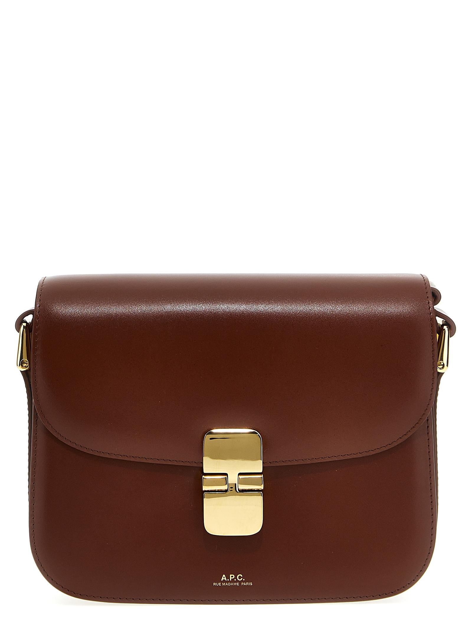 a. p.c. grace small crossbody bag brown cow leather - women