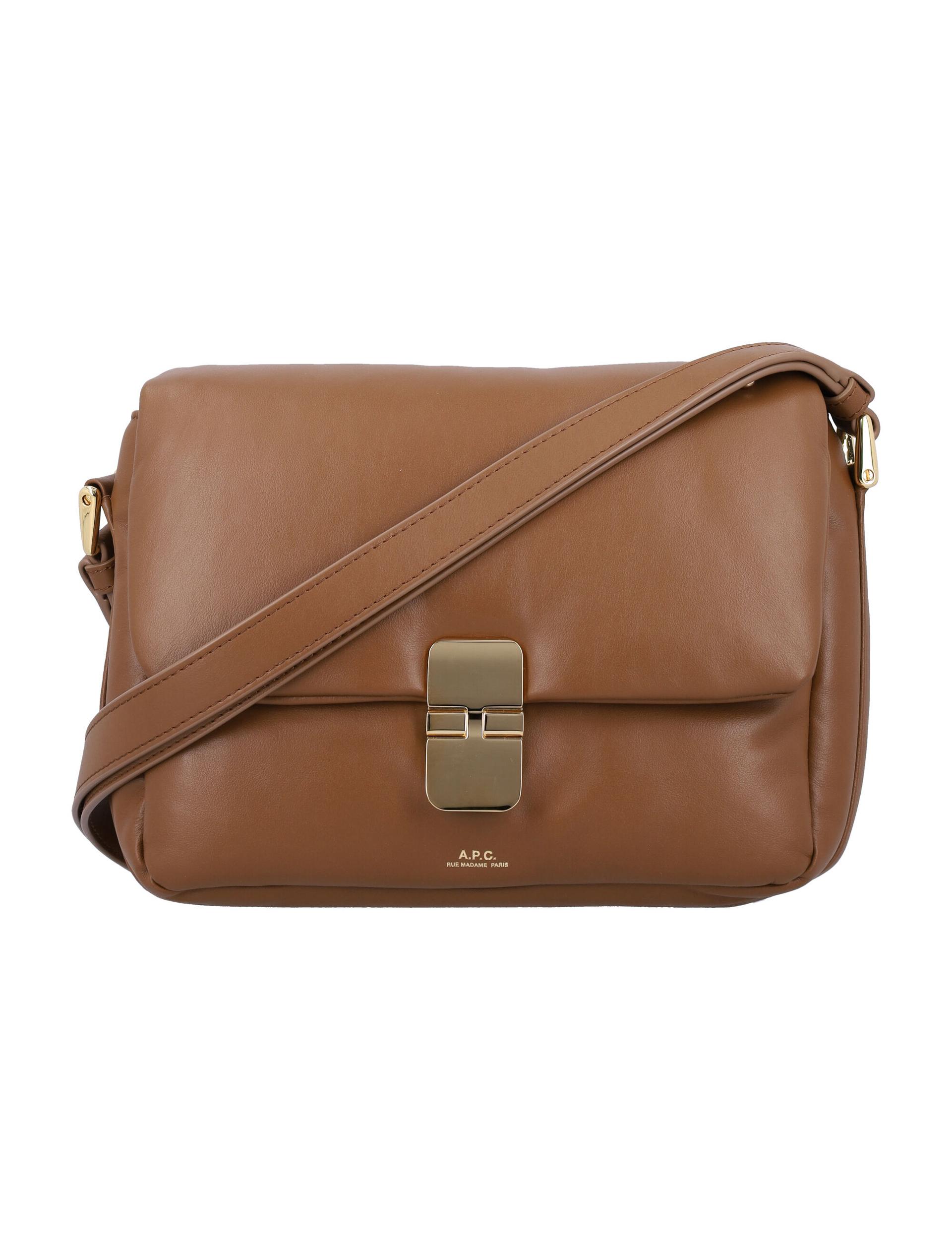 a. p.c. grace soft leather bag caramel cowhide shoulder - women