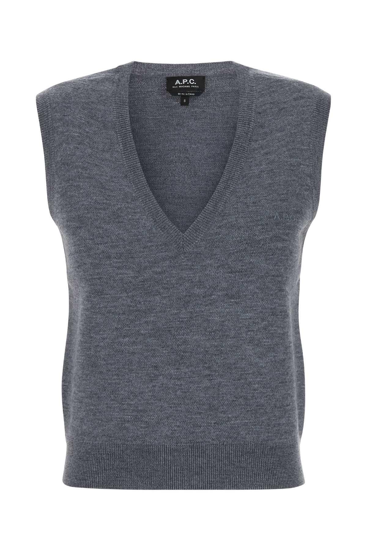 a. p.c. grey wool lise vest