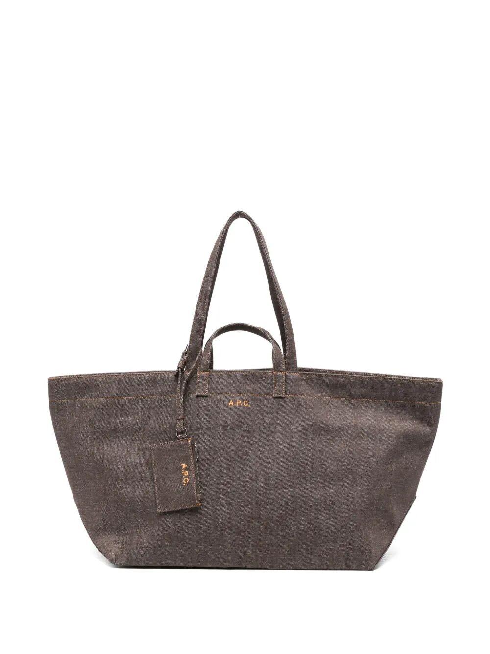 a. p.c. le drummer toile brown cotton bag - women