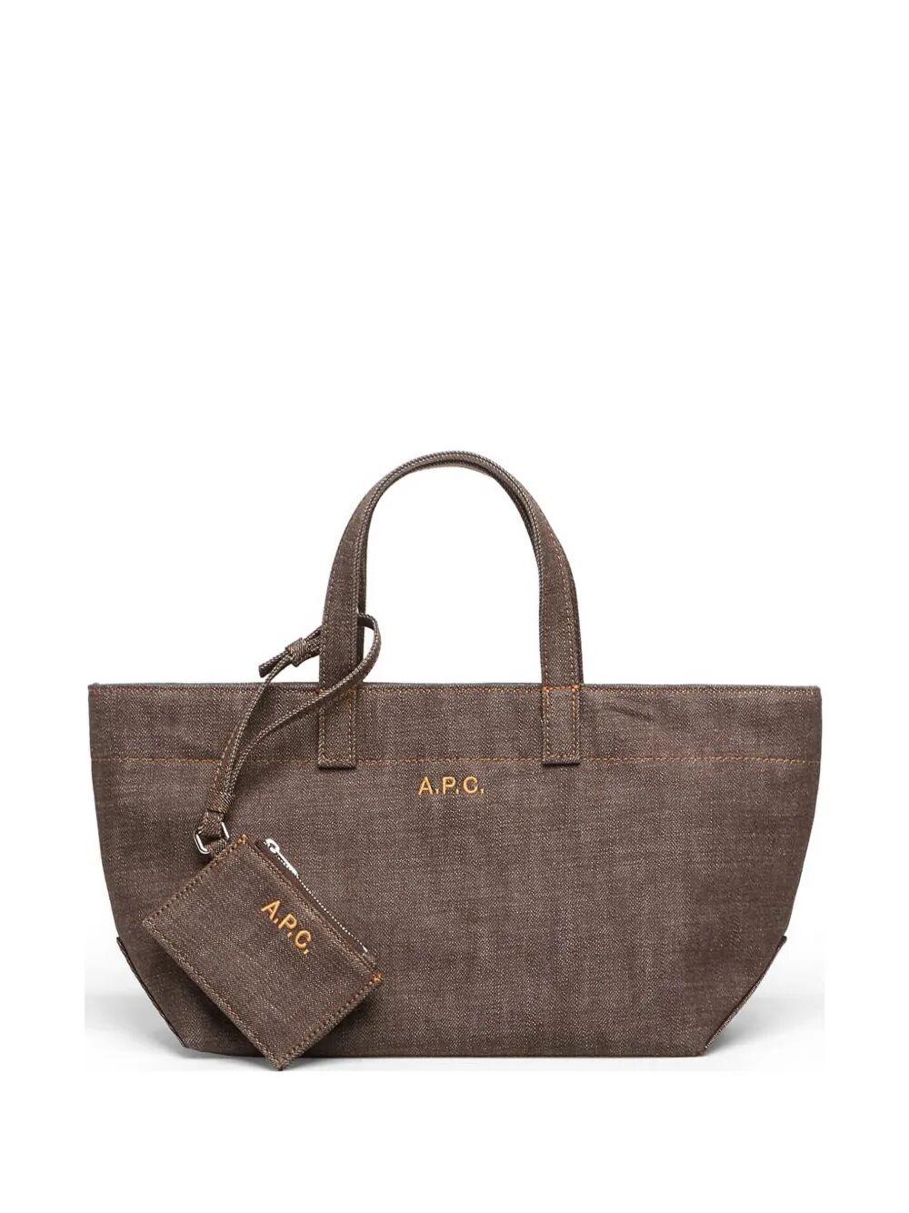 a. p.c. le drummer toile small brown cotton bag - women