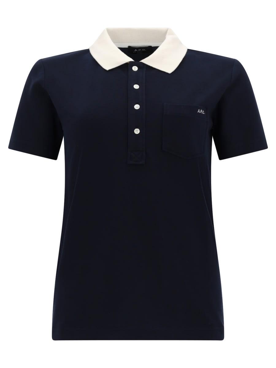 a. p.c. polo shirt with logo and contrasting collar