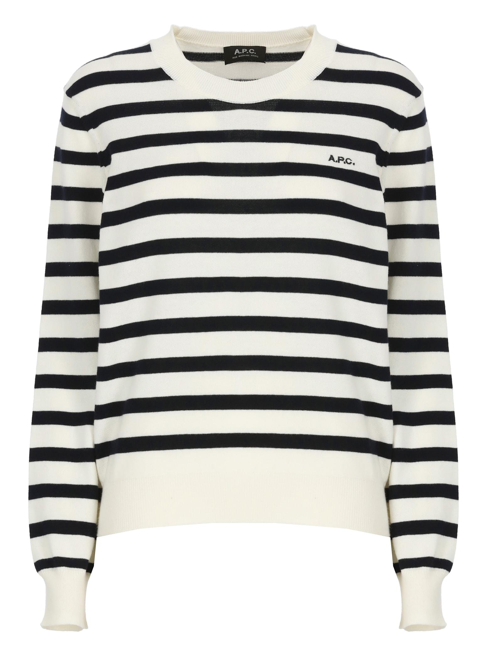 a. p.c. striped sweater with logo