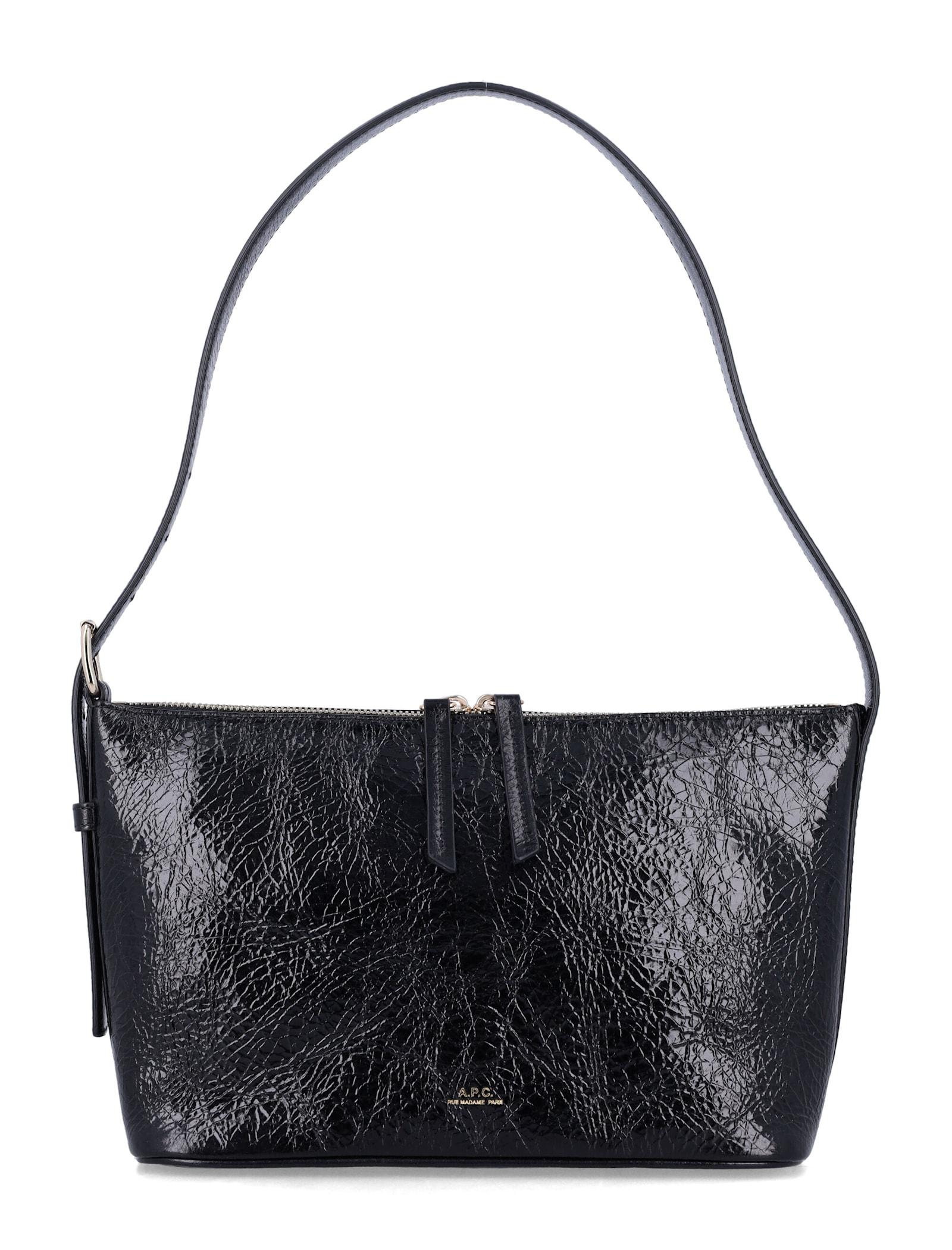a. p.c. vera crinkle leather shoulder bag