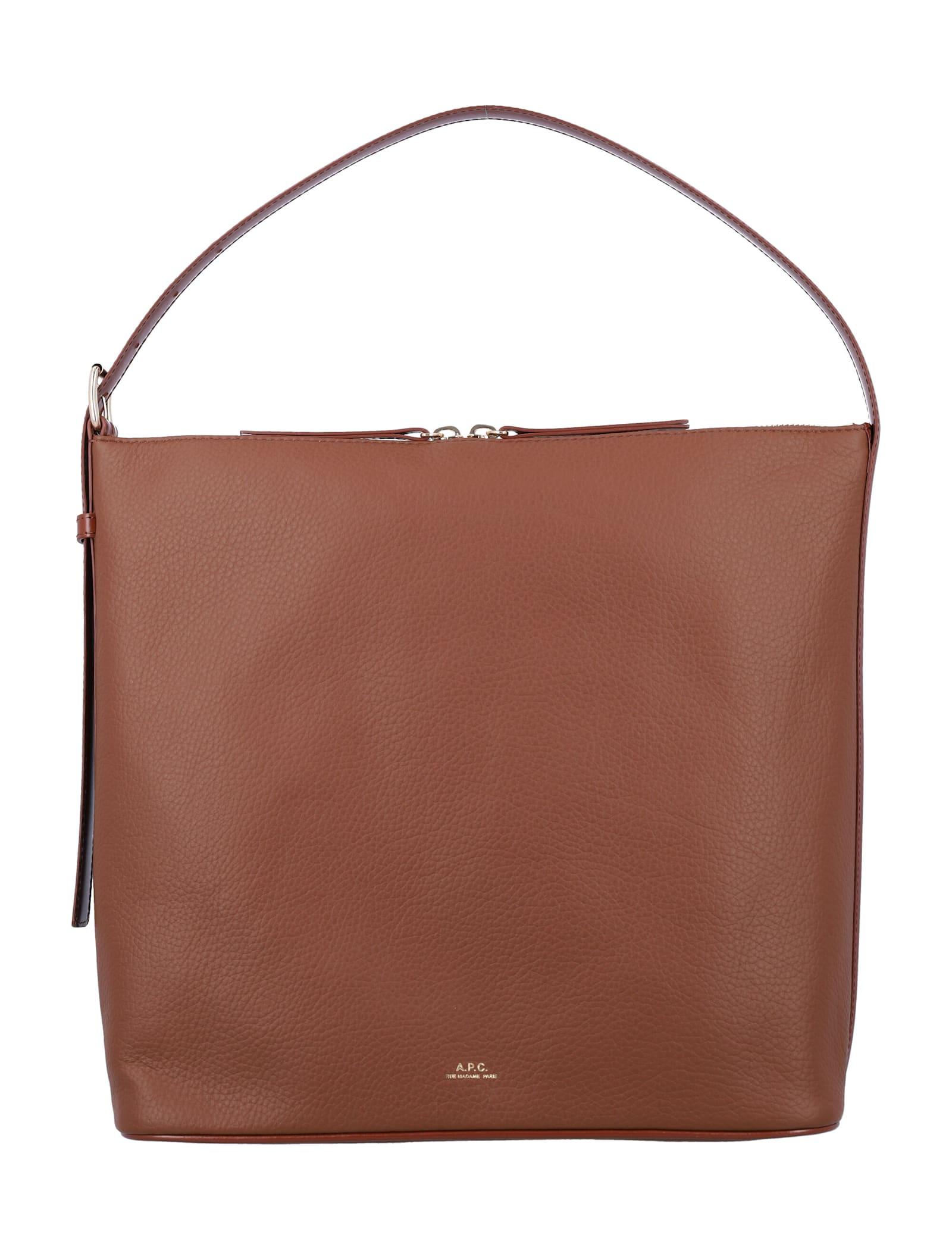 a. p.c. vera leather bag with adjustable strap