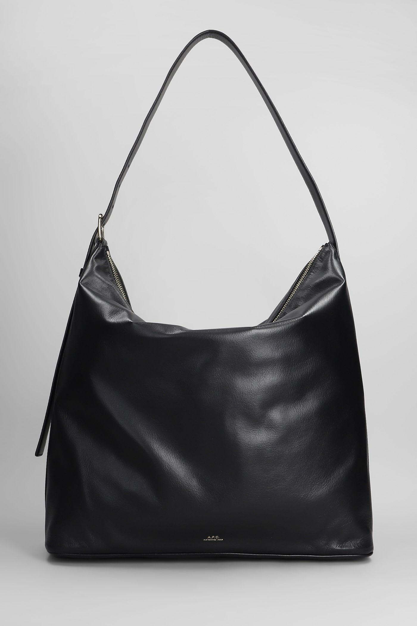 a. p.c. vera maxi shoulder bag in black leather