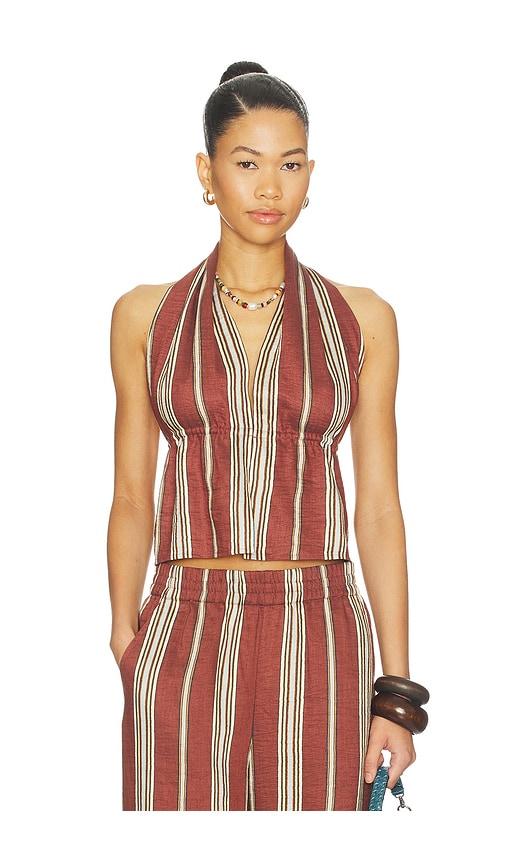 a.l.c. kaia top in rust,cream.