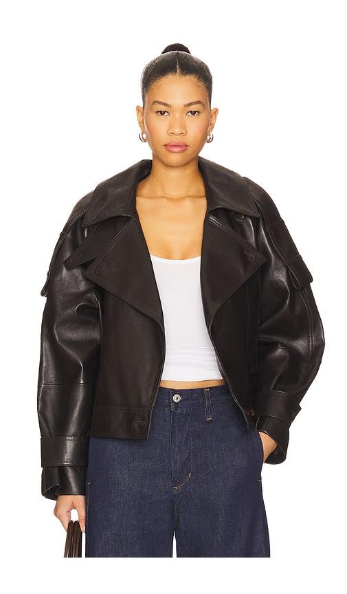 a.l.c. miles jacket in brown.