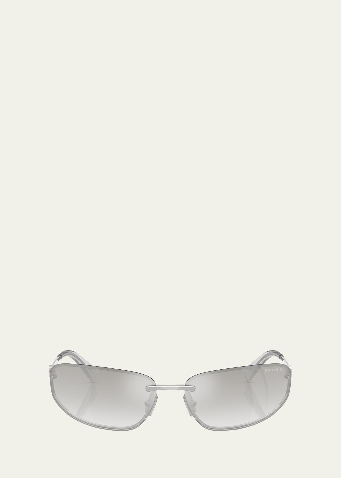 a50s rimless oval metal sunglasses