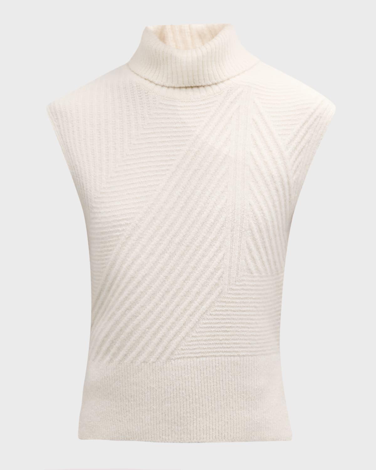 aaron alpaca knit sleeveless turtleneck sweater