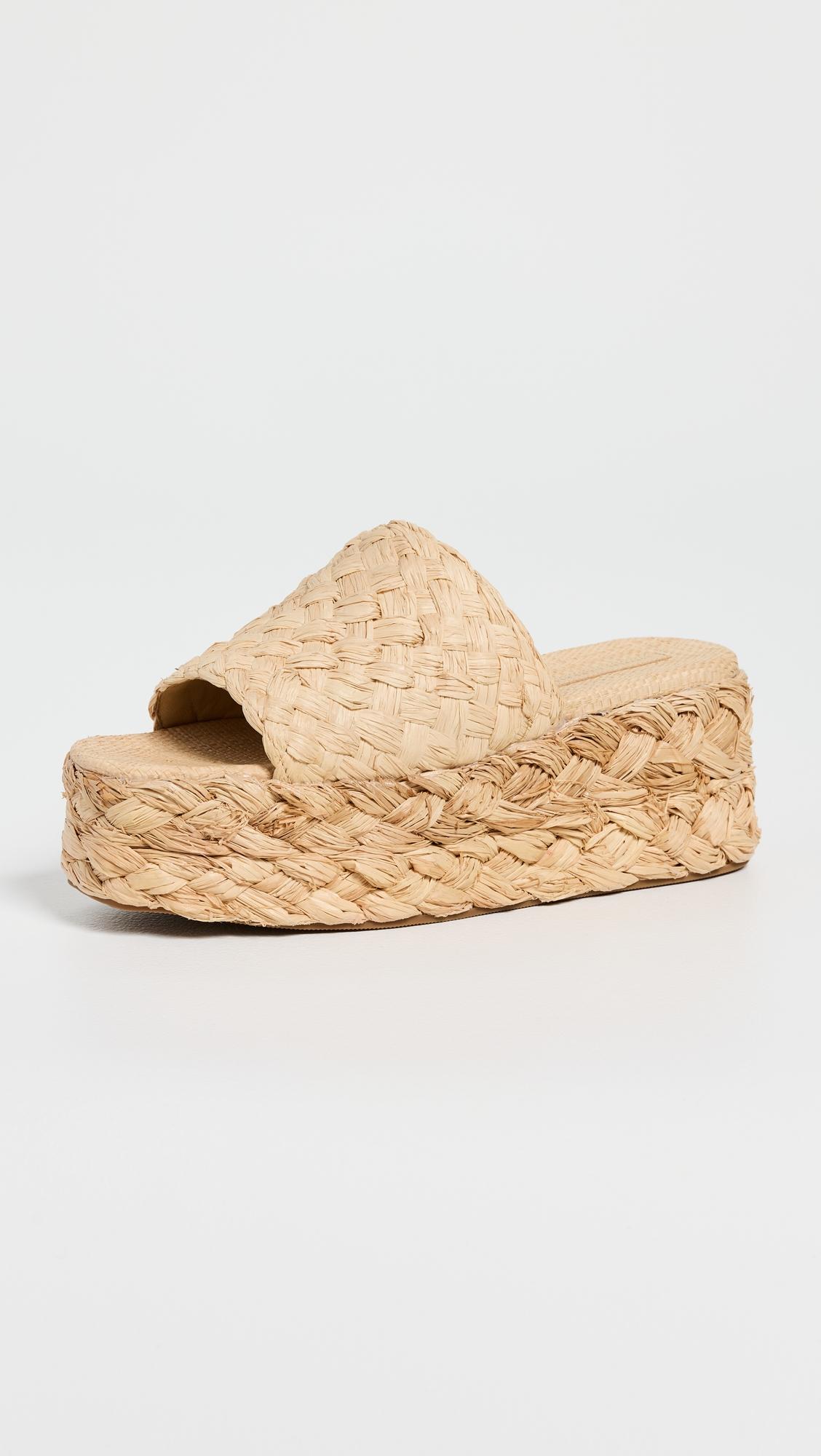aaron platform raffia mules