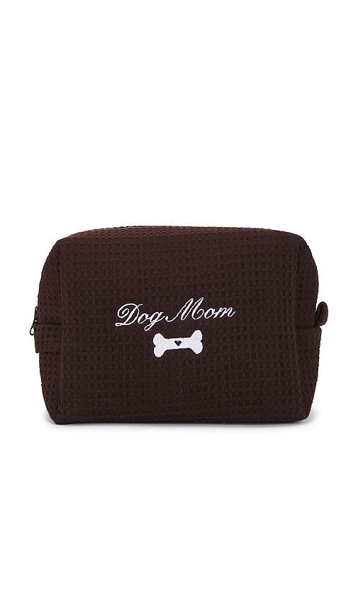 abbode dog mom waffle pouch in chocolate.