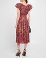 abigail puff-sleeve midi dress