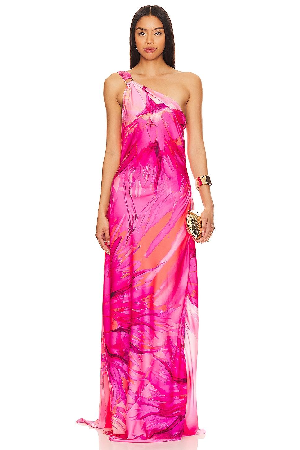 abira one shoulder maxi dress
