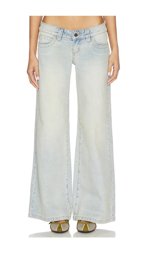 abrand 00 wide leg jeans in baby blue.