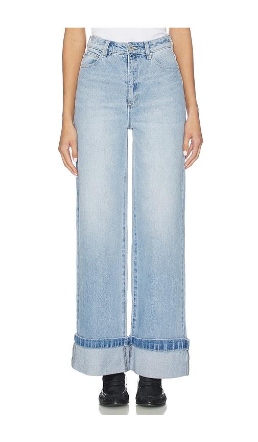 abrand 94 wide turn up jeans in blue.