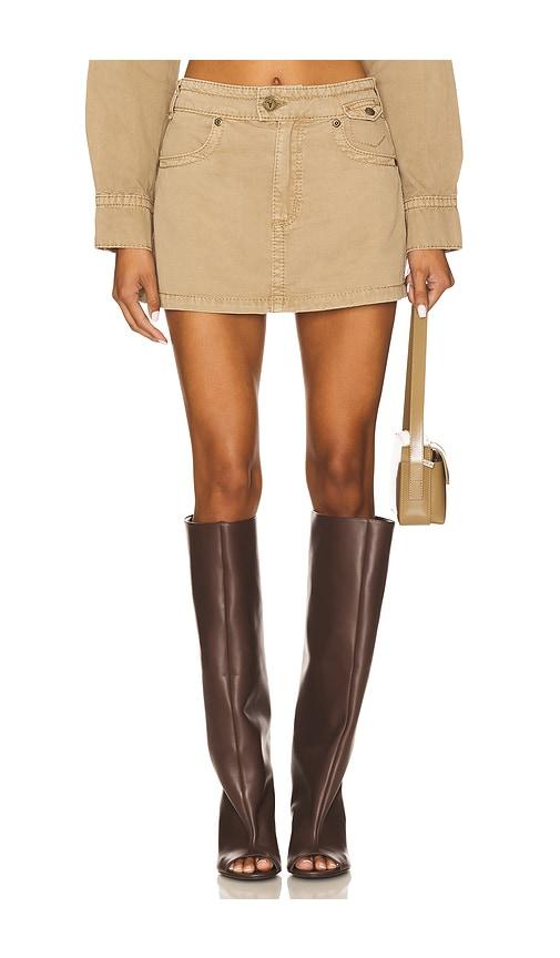 abrand 95 a line skirt in tan.