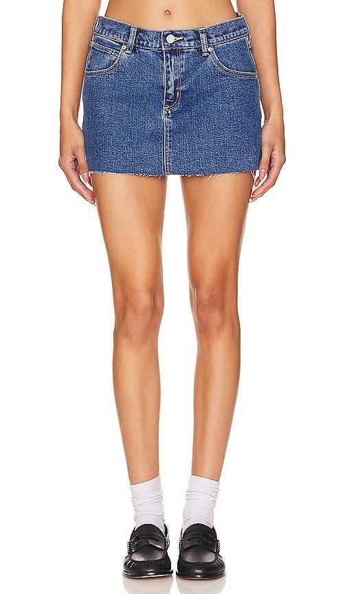 abrand a 99 low skirt in denim-medium.