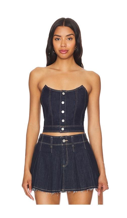 abrand angel bustier in denim-dark.