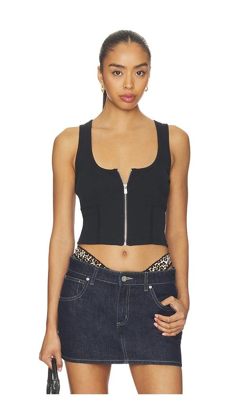 abrand bustier tank top in black.