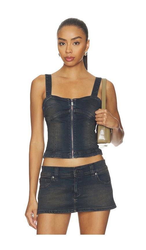 abrand denim bustier in black.