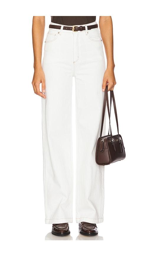 abrand wide leg jeans in white.