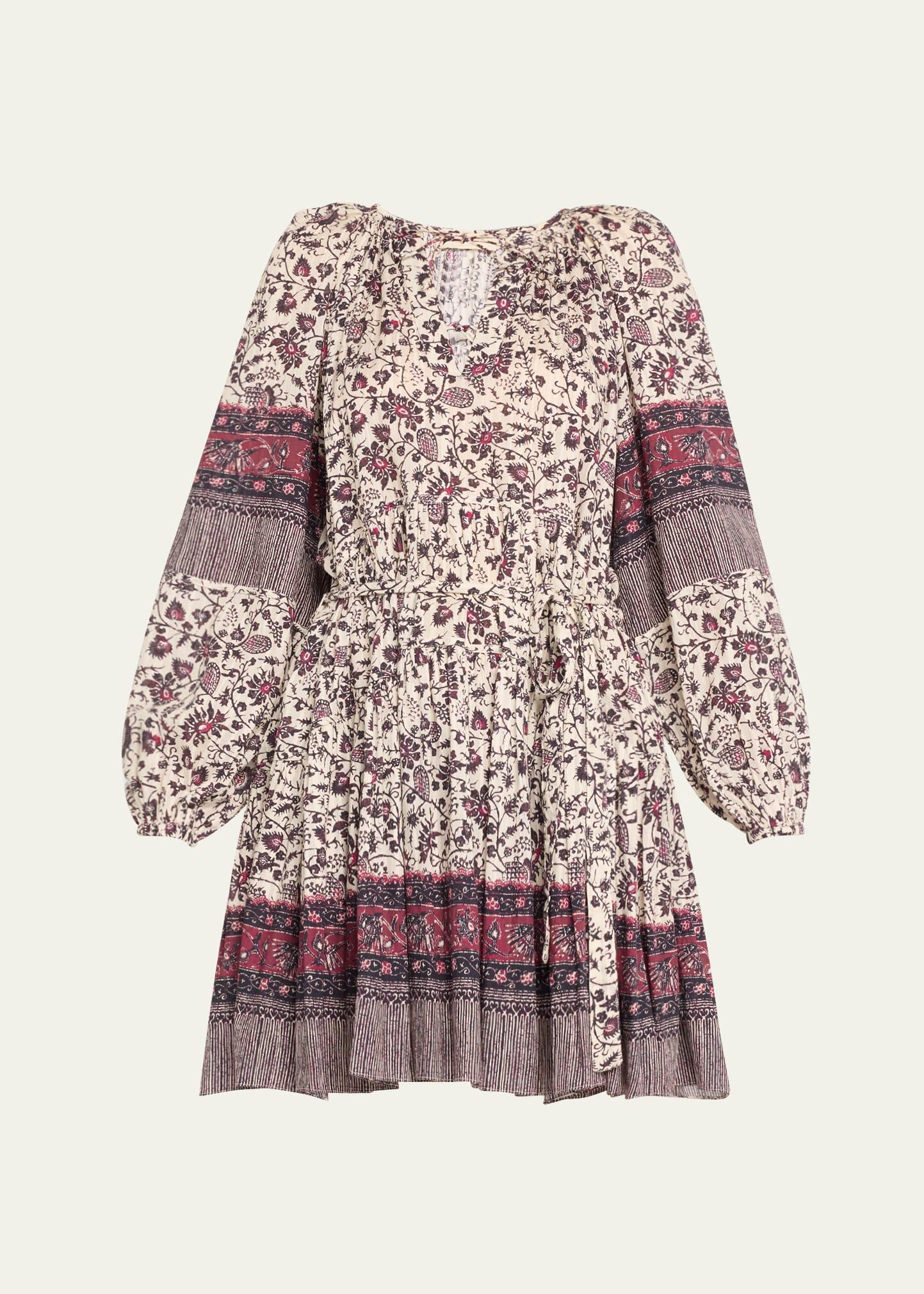 abri floral long-sleeve mini dress