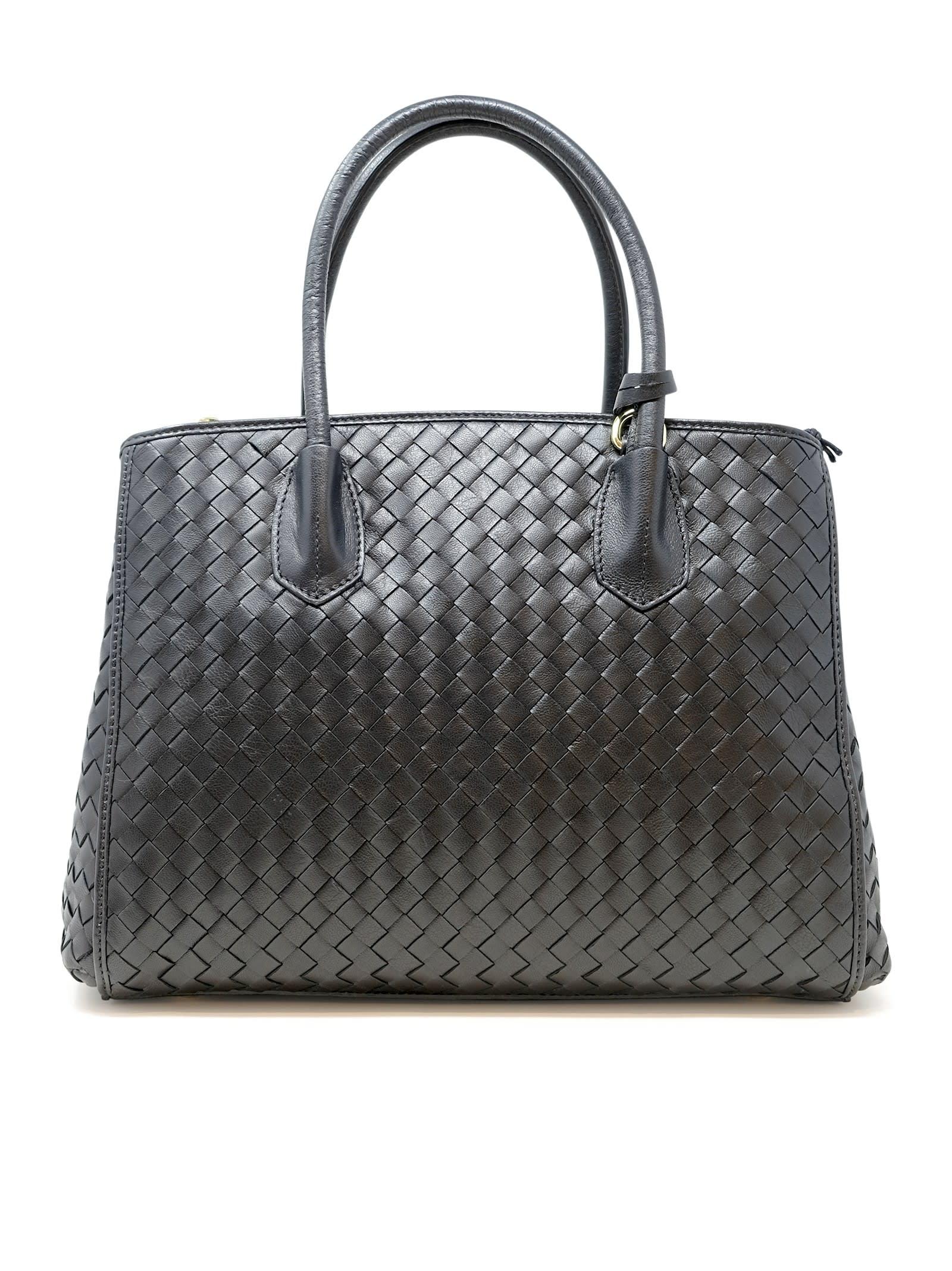 abro busy black leather bag