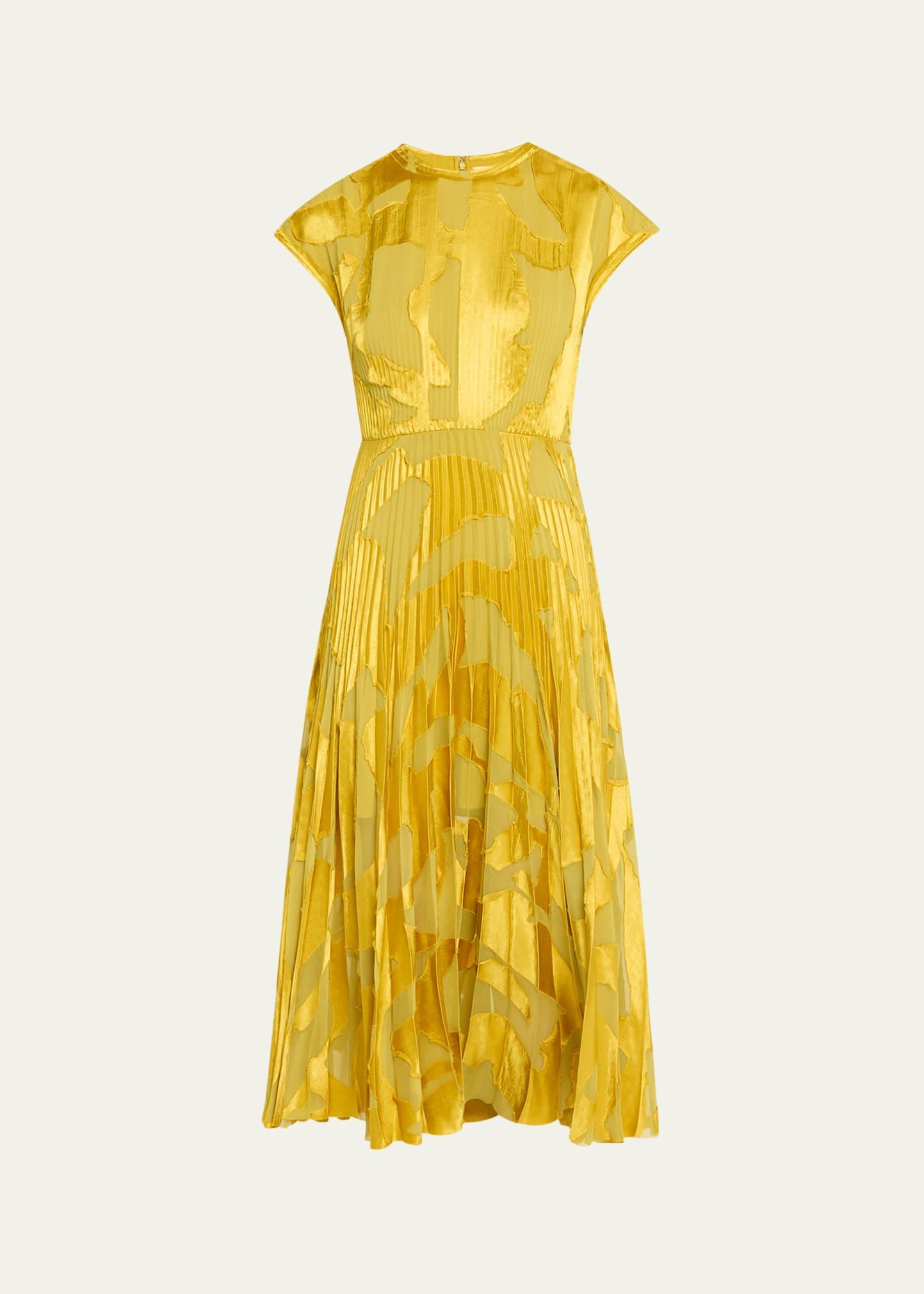 abstract fil couple fit-flare midi dress