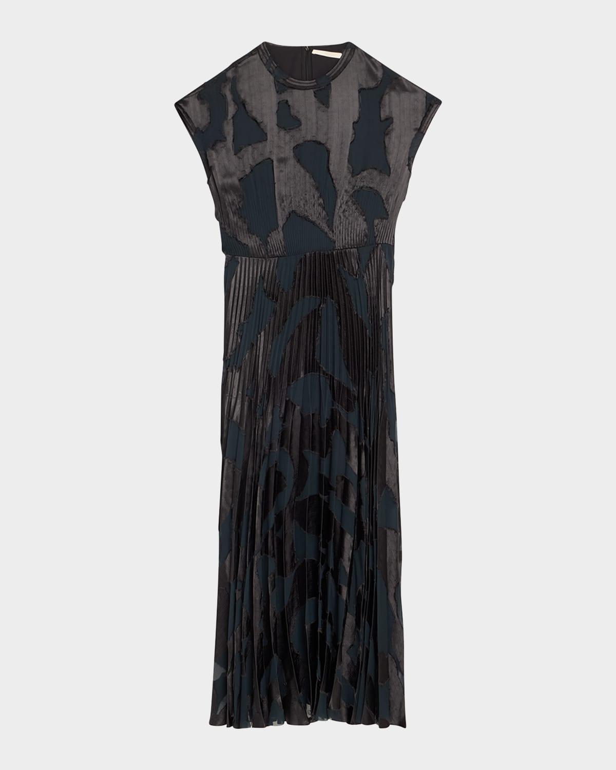 abstract fil couple fit-flare midi dress