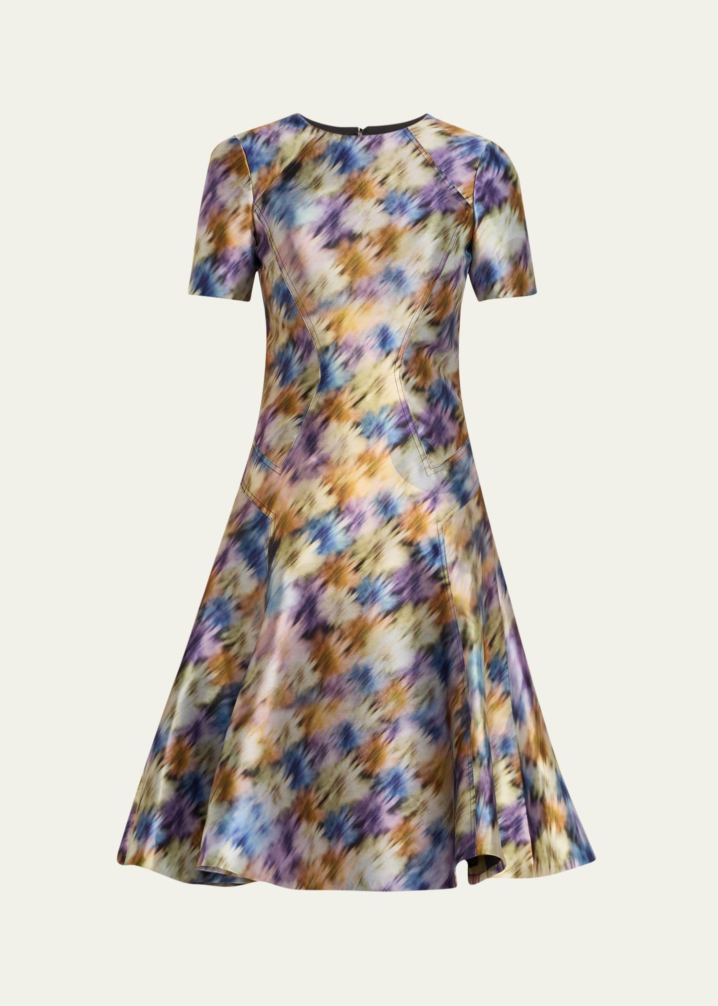 abstract fit-flare dress