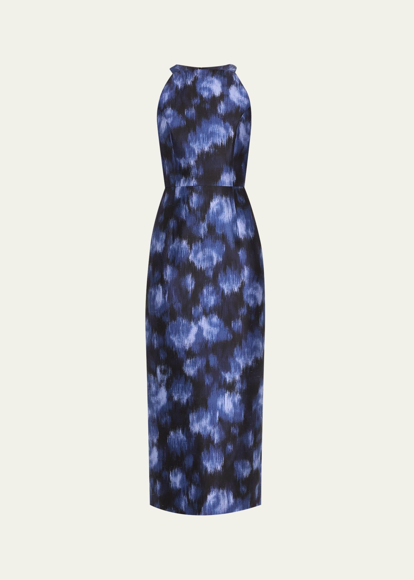 abstract halter cutout midi dress
