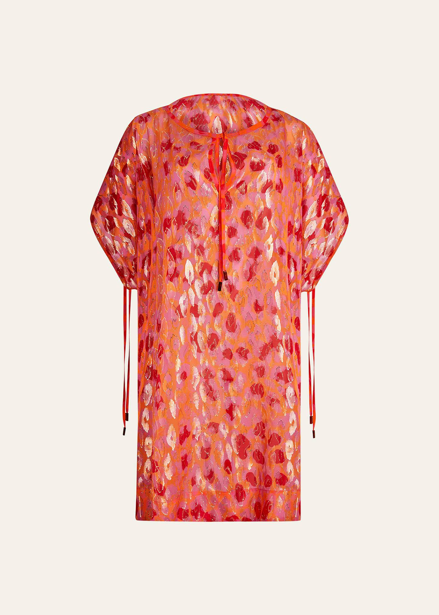 abstract leopard printed coverup dress