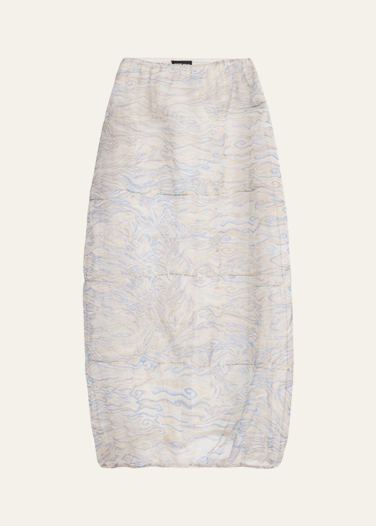 abstract semi-sheer maxi skirt