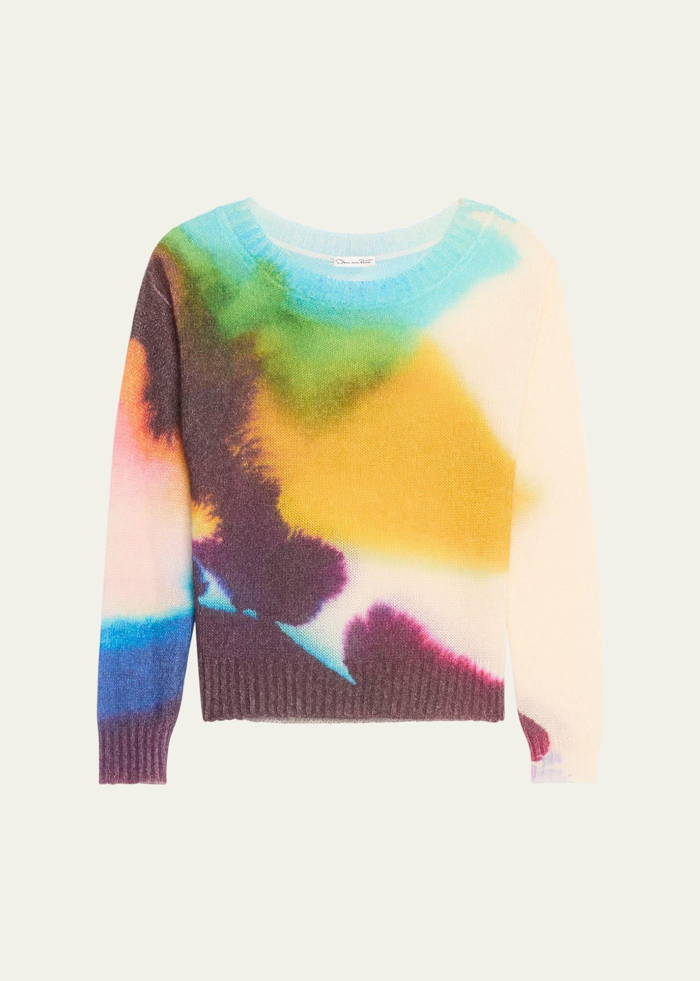 abstract watercolor mohair wool pullover