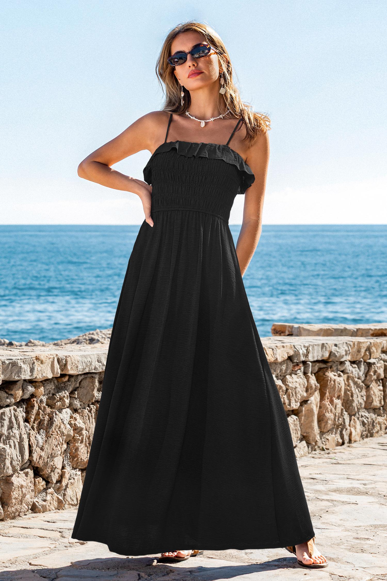 abundance black maxi dress - l