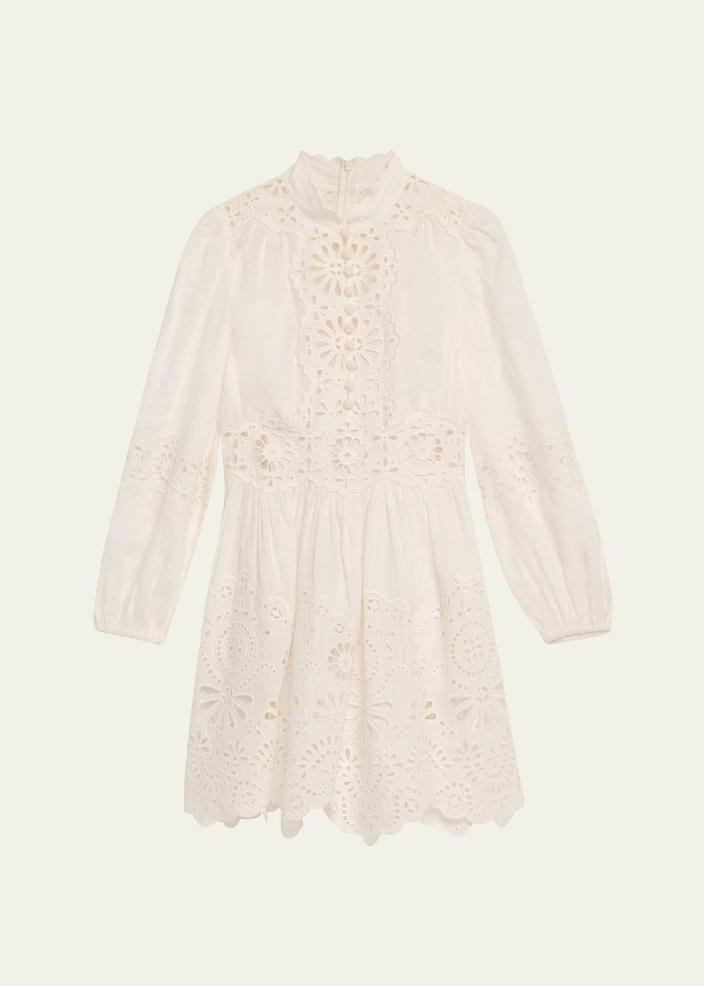 acacia broderie mini dress