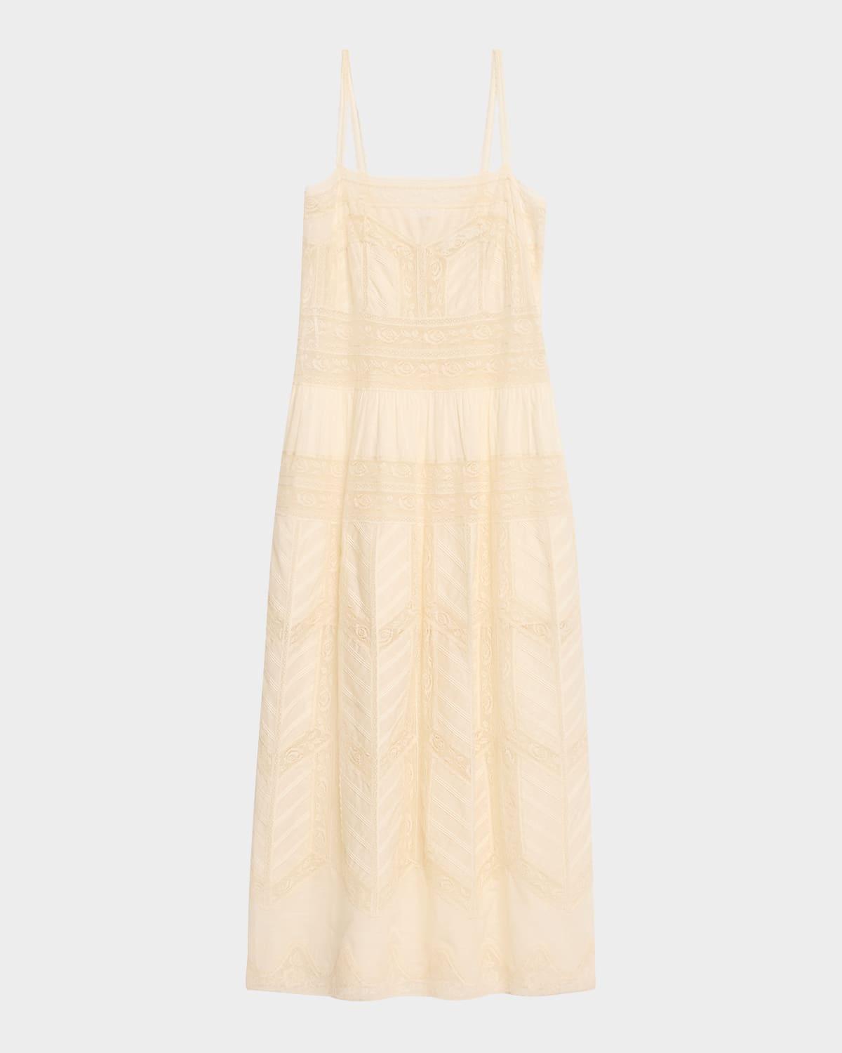 acacia lace trim slip dress