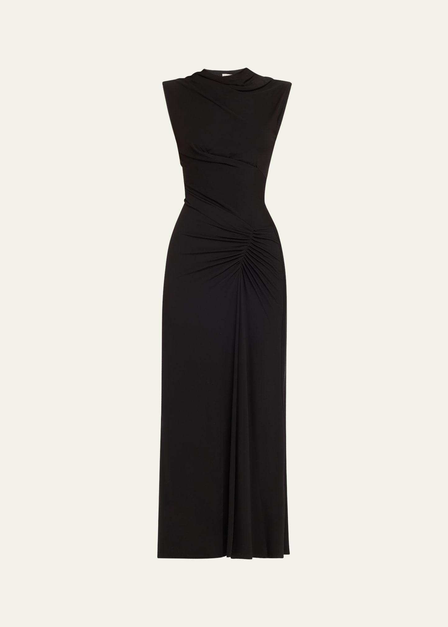 acacia sleeveless gathered midi dress