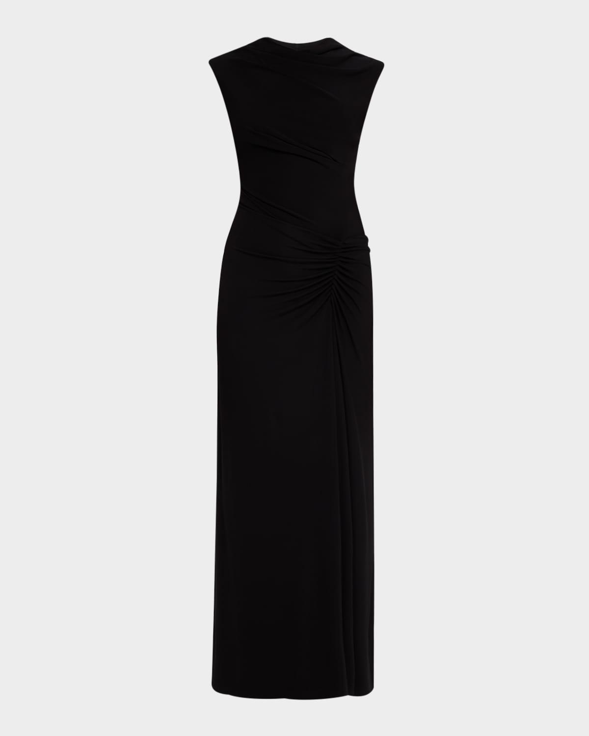 acacia sleeveless gathered midi dress