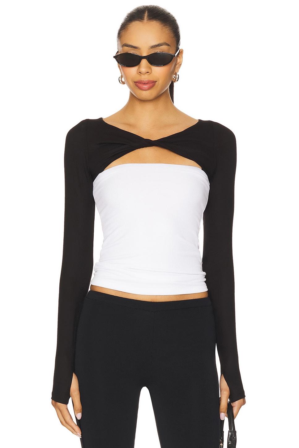 ace long sleeve knotted neck top