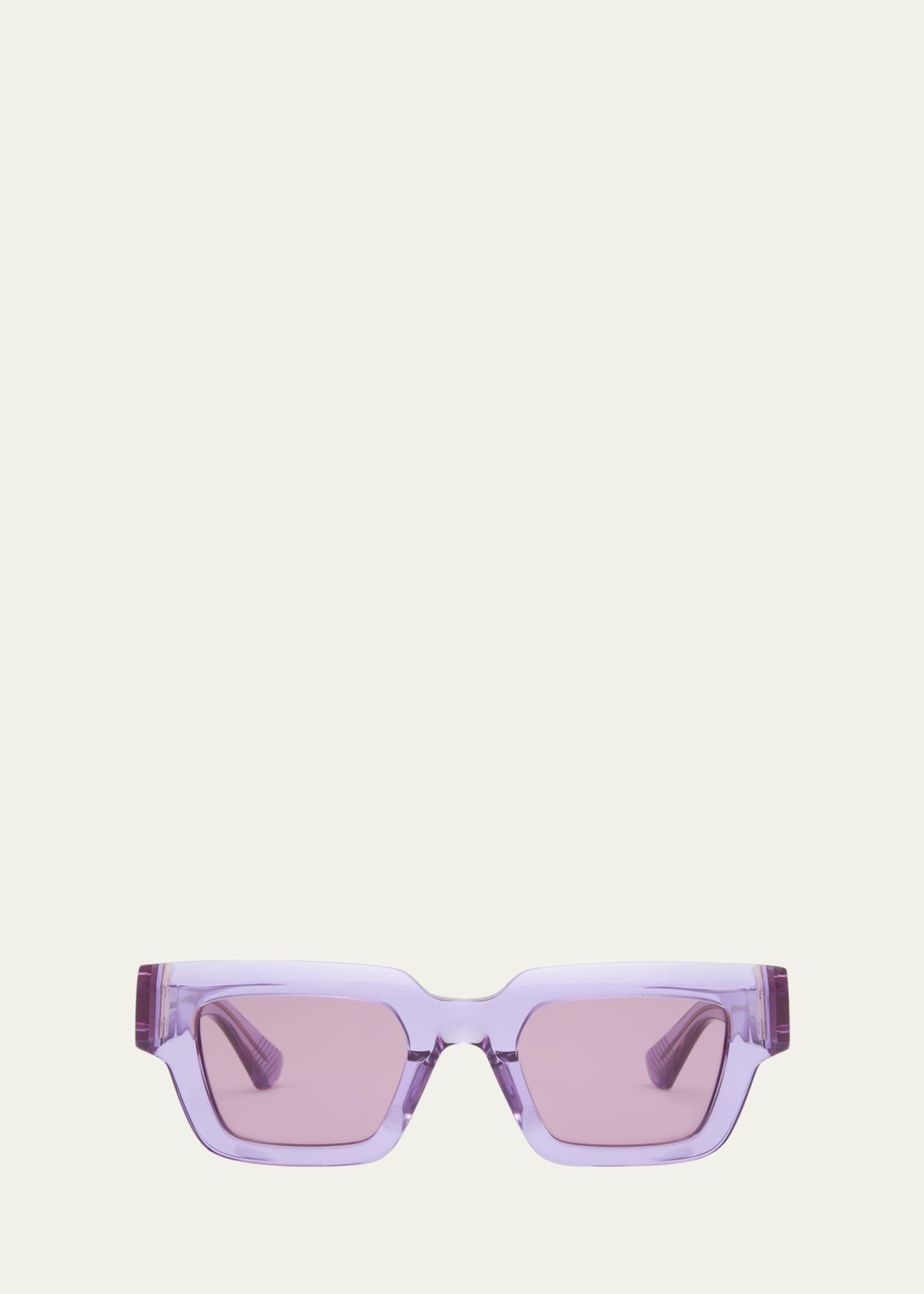 acetate rectangle sunglasses with hardware accents