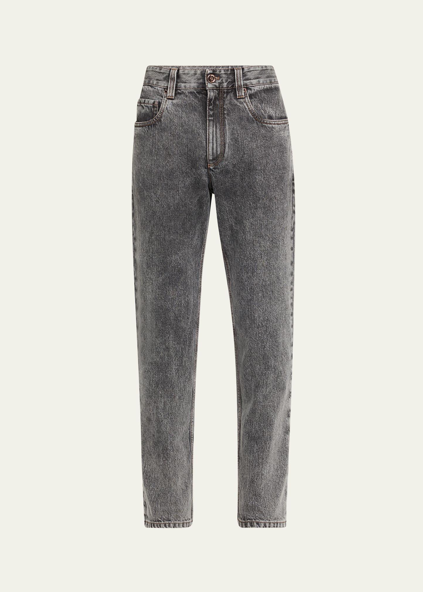 acid-wash straight-leg ankle boyfriend jeans