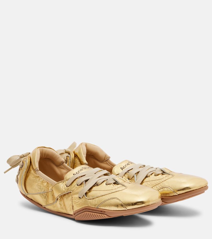 acne studios bilaria metallic leather sneakers