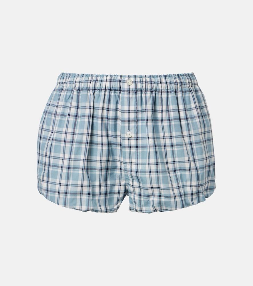 acne studios checked cotton shorts