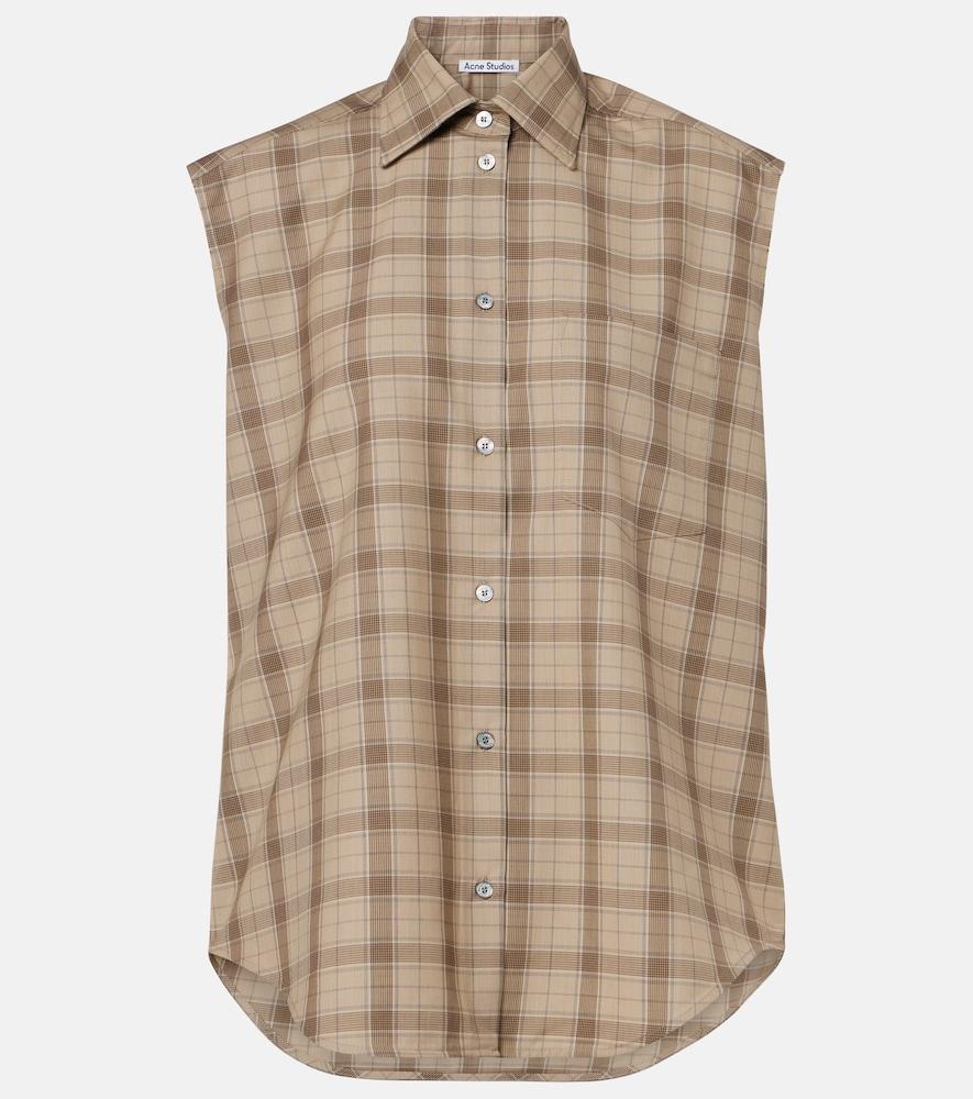 acne studios checked wool shirt